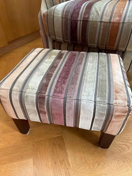 Photo of free Stripey armchair and footstool (Ballybrack Village) #3