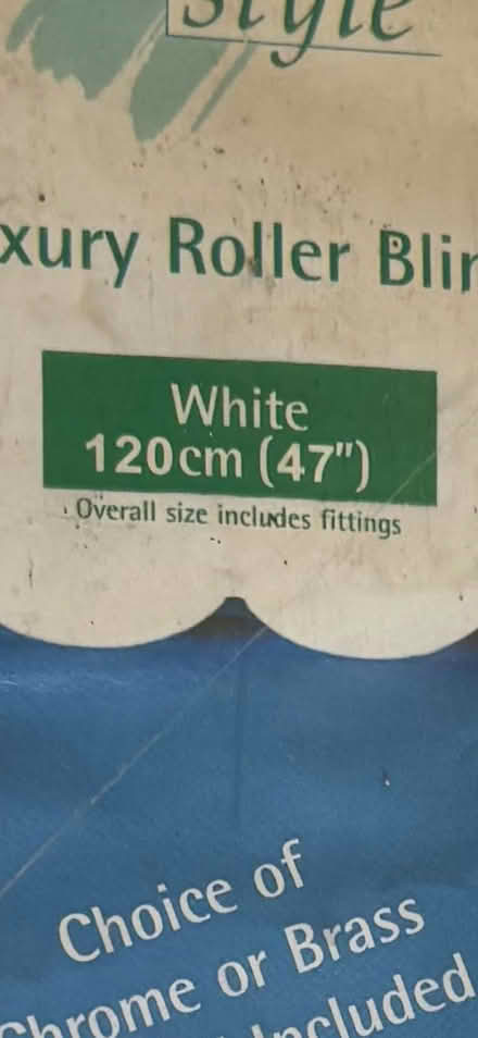 Photo of free White roller blinds 120 cm -47 inches wide (Southey Green S5) #3