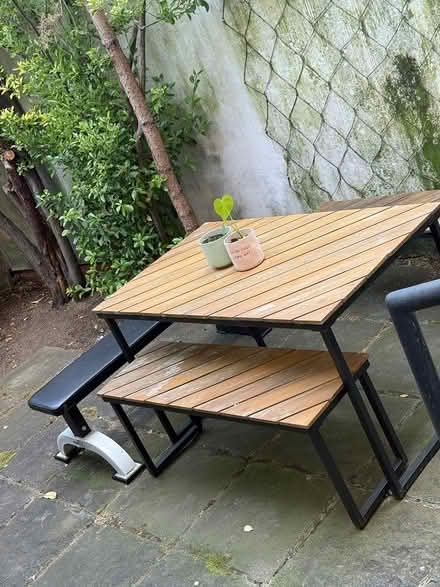Photo of free wood dunelm garden set+gym bench (SW14) #1