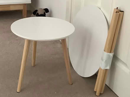Photo of free 2 x circle white pine tables (IP6) #1