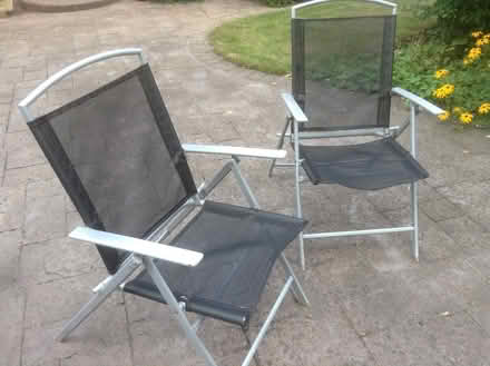 Photo of free Two metal folding garden chairs (Warwick CV34, off Myton Road) #1