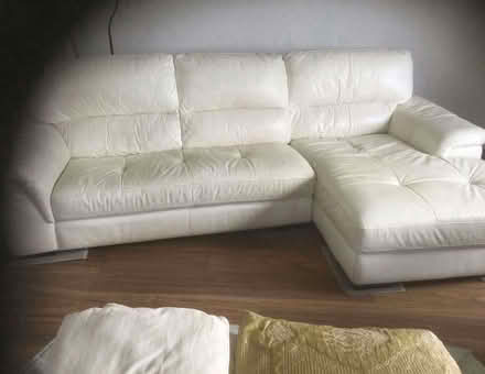 Photo of free 3 seater leather lounge with chaise (Tangambalanga, Victoria) #1