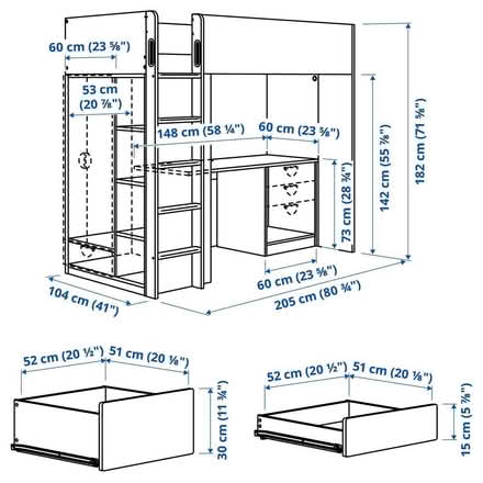 Photo of free SMÅSTAD loft bed (IKEA) (NW10) #3