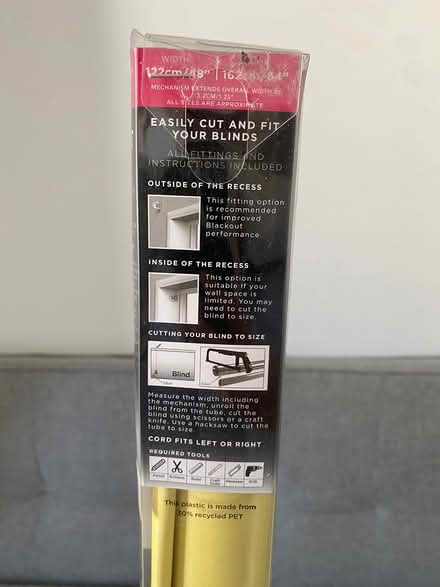 Photo of free Dunelm black out blind (yellow) (Acton Town, W3) #4