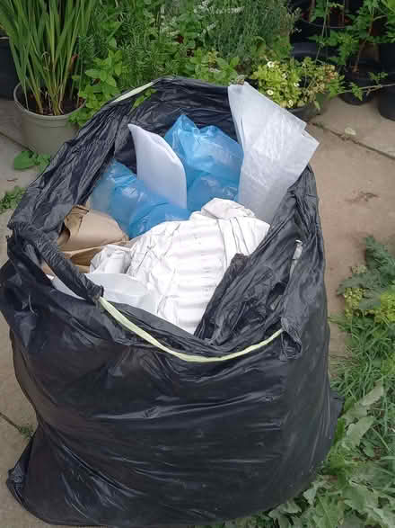 Photo of free black bag full of paper packaging etc for packing (Shortstown MK42) #1