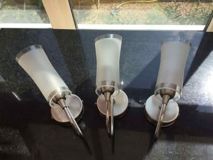 Photo of free Three Glass and Chrome wall lights (Daventry NN11) #3