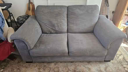 Photo of free 2 seater sofa, fabric in great condition but with a couple s (Western Harbour EH6) #1