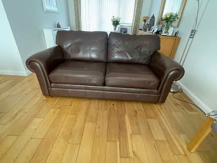 Photo of free Large Leather Settee (Helensburgh G84) #1