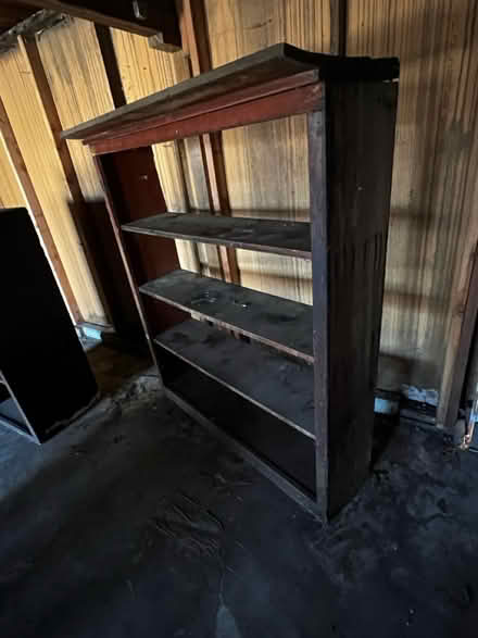Photo of free Solid wooden bookshelf, no back (Moorpark & Bascom) #1