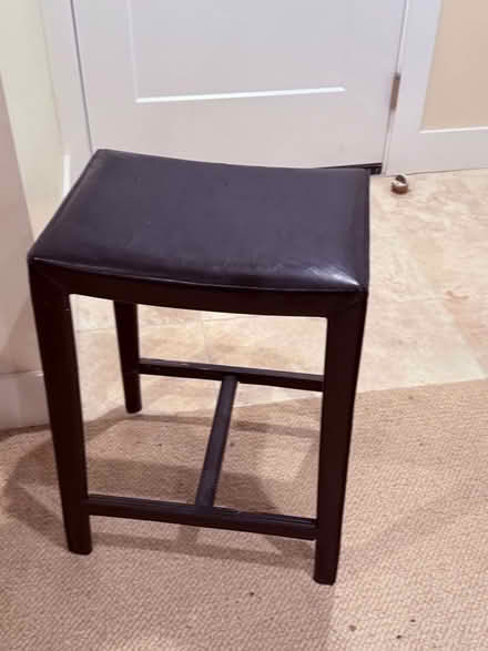 Photo of free Black leather stool (Capitol Hill) #2