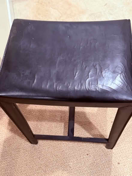 Photo of free Black leather stool (Capitol Hill) #1