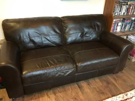 Photo of free Leather sofa (Chaddleworth RG20) #1
