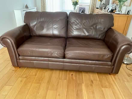 Photo of free Large Leather Settee (Helensburgh G84) #2