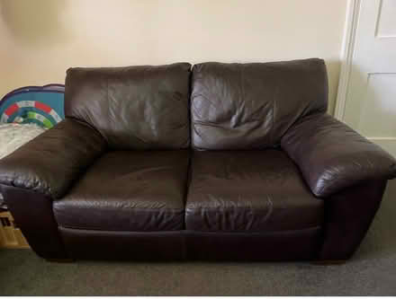 Photo of free Dark brown leather Sofas (Saint Fagans CF5) #1