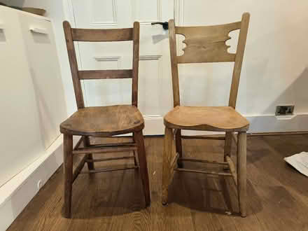 Photo of free 2 wooden kitchen chairs (Balham) #1