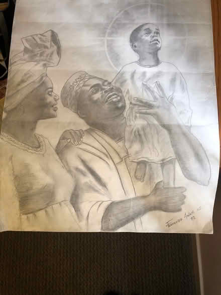 Photo of free Drawing of Black Holy Family (Los Altos near Foothill) #1