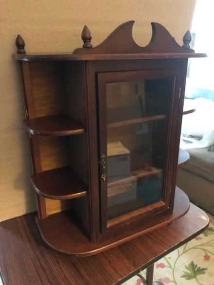 Photo of free Wood Display Cabinet w/ glass door (East Watertown) #2