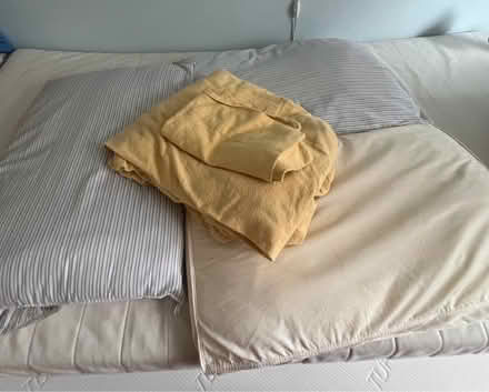 Photo of free Queen size bed linen & pillows (Etobicoke) #1