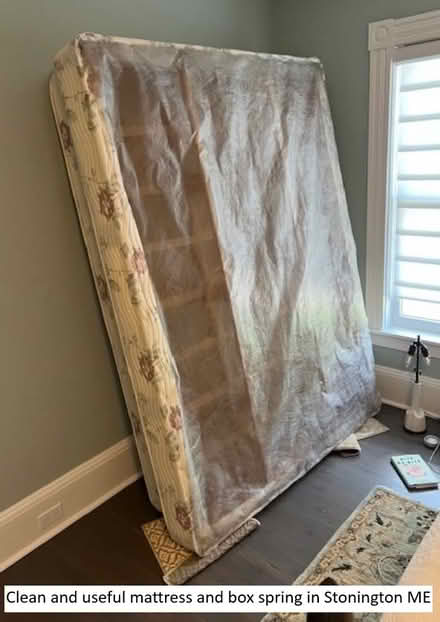 Photo of free Queen mattress and box spring (Stonington, ME) #1