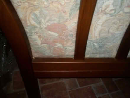 Photo of free 3 seater, pastel/floral embroidered covers + dark wood frame (Gilmerton EH17) #3