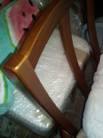 Photo of free 3 seater, pastel/floral embroidered covers + dark wood frame (Gilmerton EH17) #4