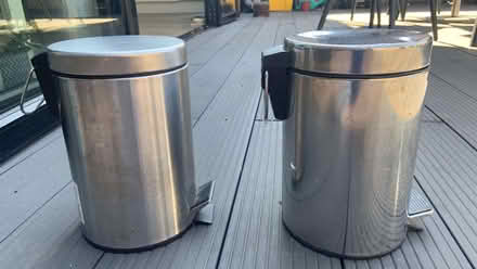 Photo of free 2 x brushed metal slow close 3-litre pedal bins (Fiddlers Hamlet CM16) #2
