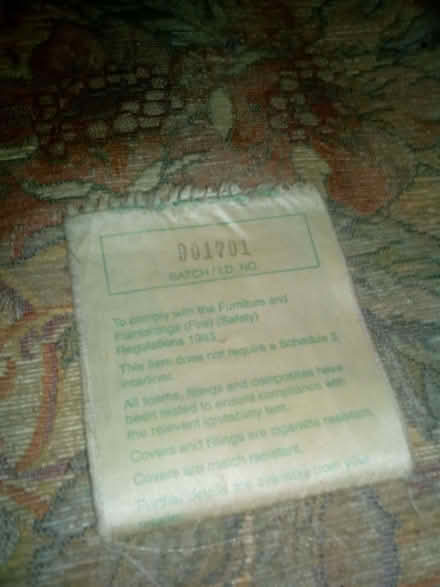 Photo of free 3 seater, pastel/floral embroidered covers + dark wood frame (Gilmerton EH17) #2