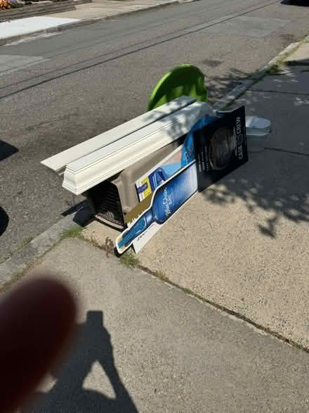 Photo of free dog crate, decorative shelving (Manning St. Medford) #2