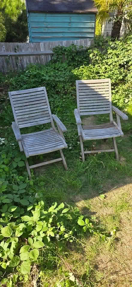 Photo of free Two teak garden chairs (Twickenham TW1) #1