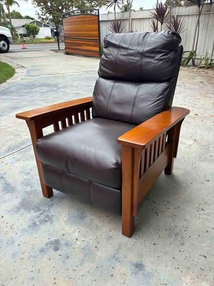 Photo of free Leather reclining chair (Eastside Costa Mesa) #1