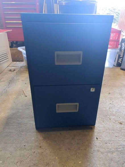 Photo of free Blue 2 drawer filing cabinet (Harpenden AL5) #1