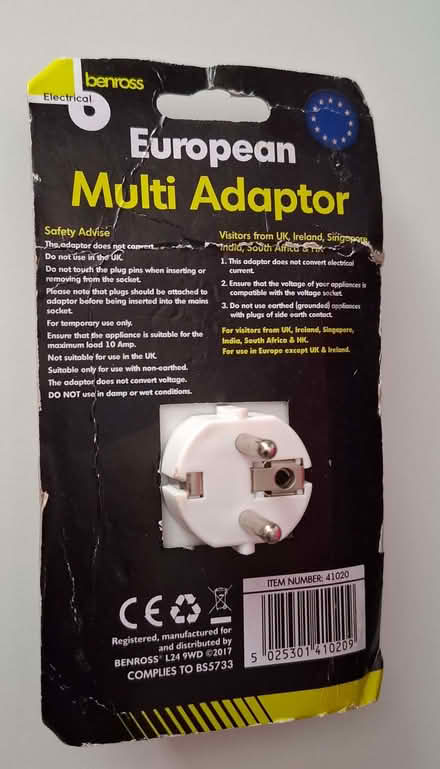 Photo of free EU multi adaptor (Liss GU33) #1