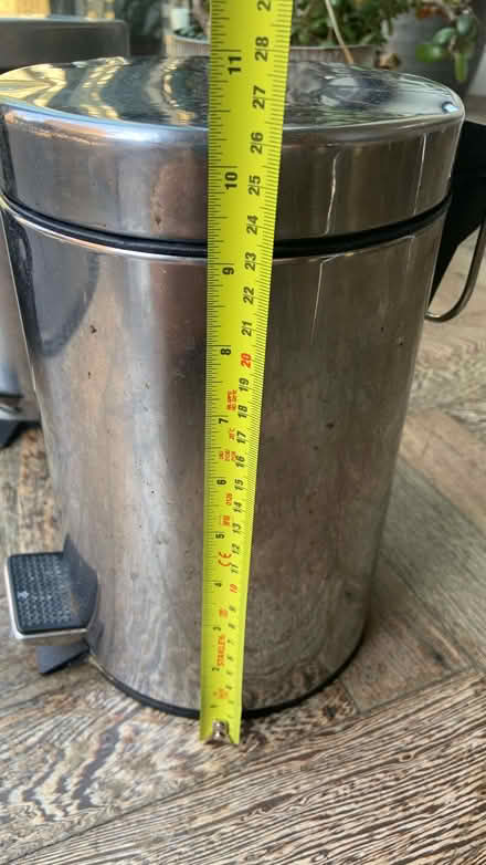 Photo of free 2 x brushed metal slow close 3-litre pedal bins (Fiddlers Hamlet CM16) #1