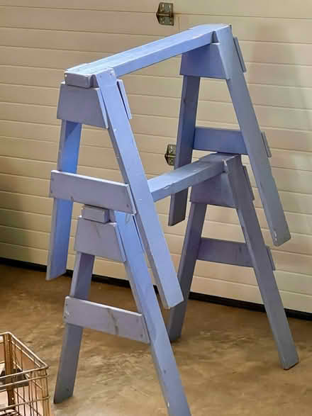 Photo of free Sawhorses - two blue (Kensington, MD) #1