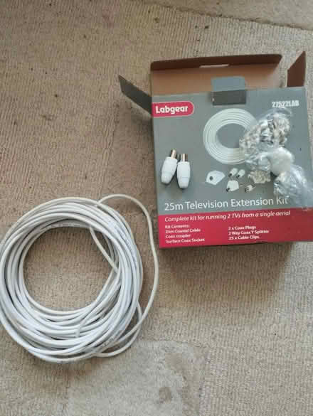 Photo of free Coaxial cable, plugs, cable clips (Thorpe Bay SS1) #1