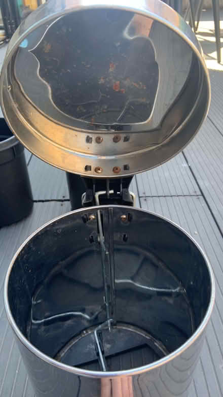 Photo of free 2 x brushed metal slow close 3-litre pedal bins (Fiddlers Hamlet CM16) #3