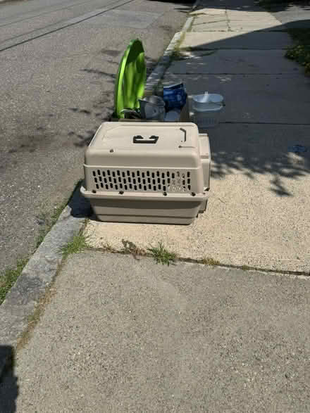 Photo of free dog crate, decorative shelving (Manning St. Medford) #3