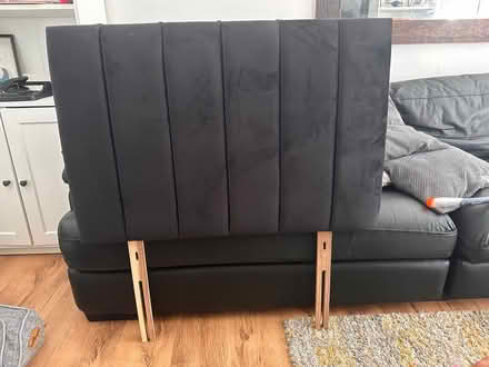 Photo of free velvet bed head dark grey/black (SW8) #1