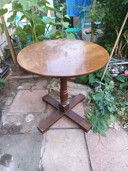 Photo of free Solid wood table 76 cm diameter (Donnington Bridge OX4) #1