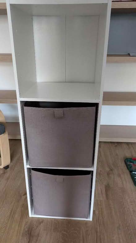 Photo of free Three shelf free-standing unit with fabric drawers (City of Ely CP (E Cambs) CB7) #1