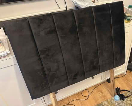 Photo of free velvet bed head dark grey/black (SW8) #2