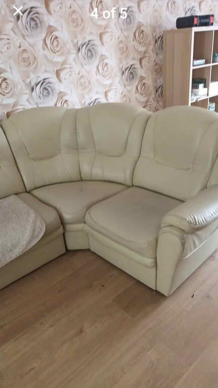 Photo of free Large Cream Leather U Shape Sofa (Gillingham) #3