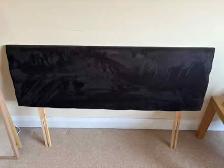 Photo of free Black faux suede double headboard (South Norwood) #1
