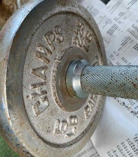 Photo of free Metal 5lb Champ hand weights (High park & Glenlake area) #1