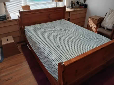 Photo of free Queen bed, mattress, frame, sheets (Walla Walla) #1