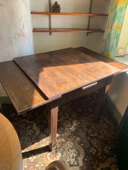 Photo of free Dark wood veneer table (Threlkeld CA12) #2