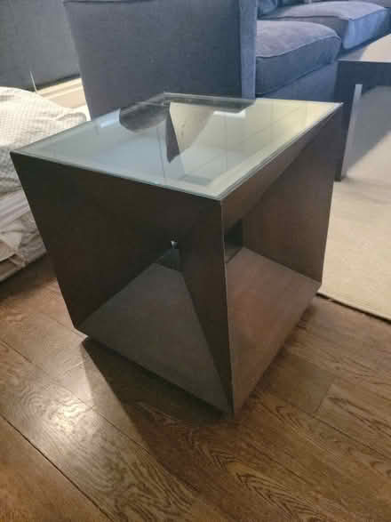 Photo of free wood and glass end table (58 w 58th street) #1