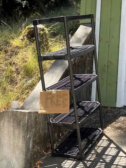 Photo of free Plastic light weight storage shelf (45 Glen Ave, San Rafael) #2