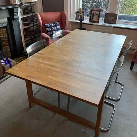 Photo of free Large wood dining table + 5 chairs (Liberton) #1