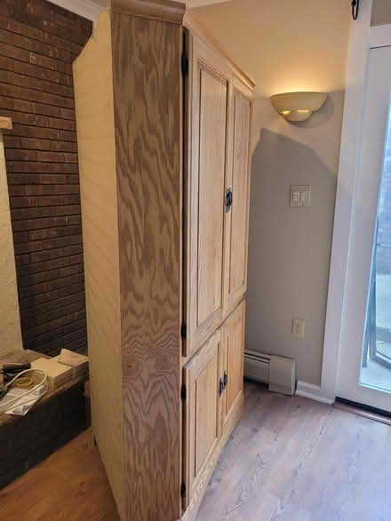 Photo of free Oak Corner Cabinet (Rockaway Borough) #3